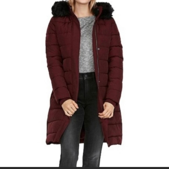 NEW EXPRESS DOWN FILLED PUFFER COAT WOMENS SMALL - Picture 4 of 9